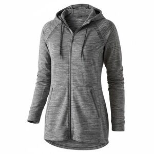L.L. Bean Women's Heathered Gray Tunic Hoodie
